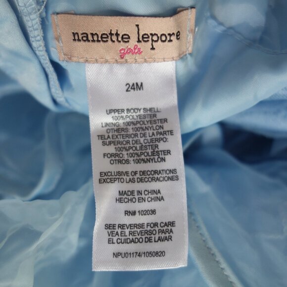NANETTE LEPORE Baby Girl Lacey Floral Peplum Dress – Blue – 24 months - Picture 6 of 6